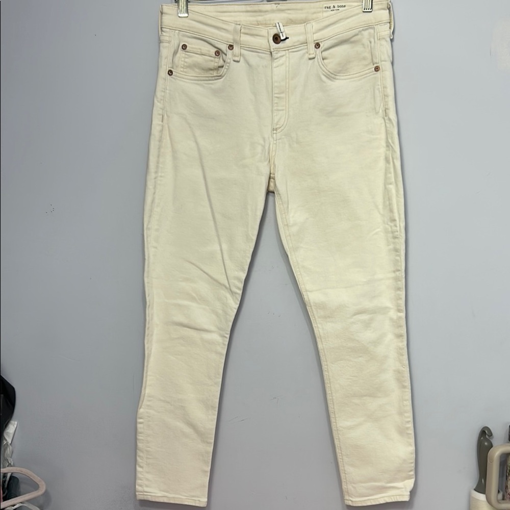 Rag and Bone Cate Ankle Skinny Jeans Off White